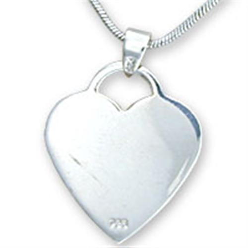 MA09722 High-Polished 925 Sterling Silver Pendant with No Stone in No Stone