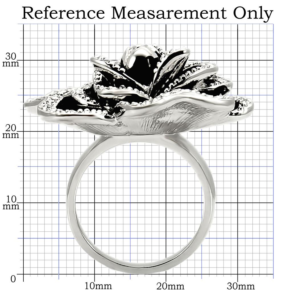MA0W252 - Rhodium Brass Ring with Top Grade Crystal in Clear