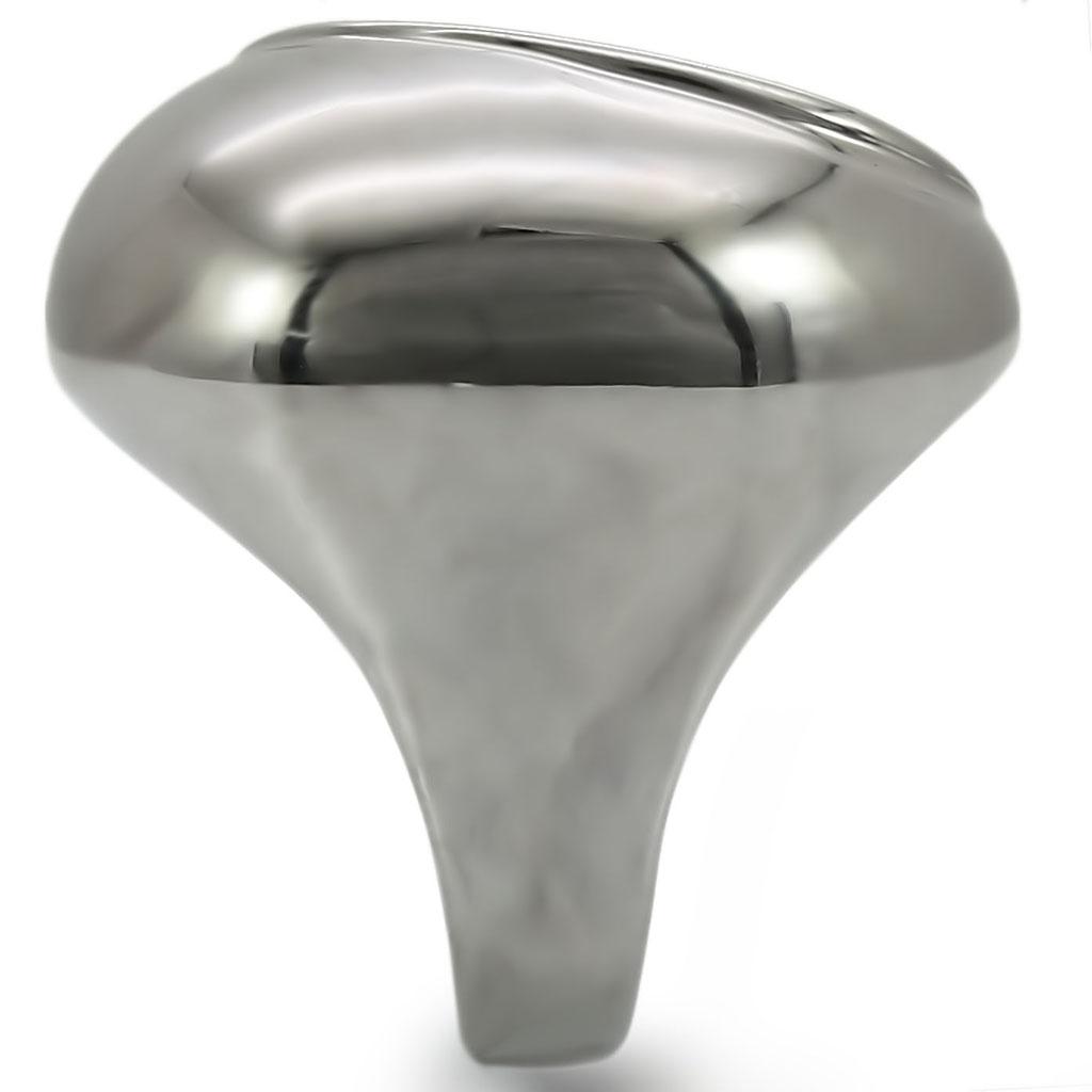 MA0W304 - Ruthenium Brass Ring with Synthetic Garnet in Ruby