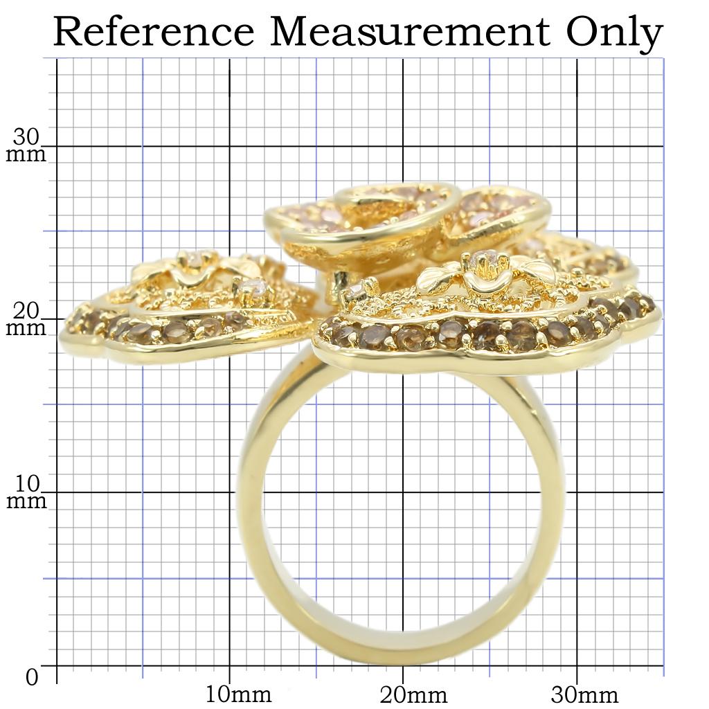 MA0W312 - Gold Brass Ring with AAA Grade CZ in Multi Color