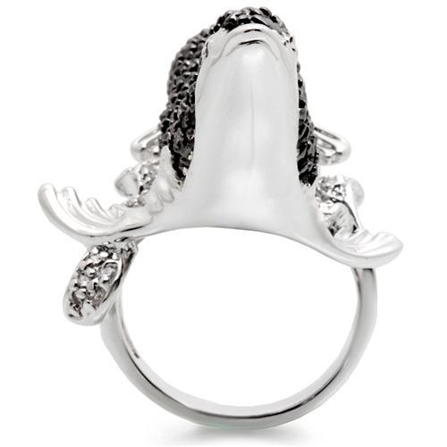 MA0W003 - Rhodium + Ruthenium Brass Ring with AAA Grade CZ in Multi Color
