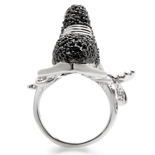 MA0W003 - Rhodium + Ruthenium Brass Ring with AAA Grade CZ in Multi Color
