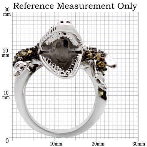 MA0W007 - Rhodium + Ruthenium Brass Ring with AAA Grade CZ in Multi Color