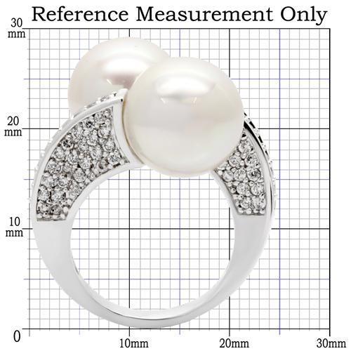 MA0W025 - Rhodium Brass Ring with AAA Grade CZ in Clear