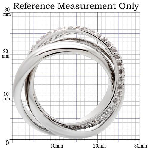 MA0W065 - Rhodium Brass Ring with AAA Grade CZ in Clear