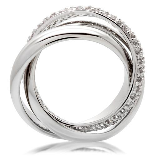 MA0W065 - Rhodium Brass Ring with AAA Grade CZ in Clear