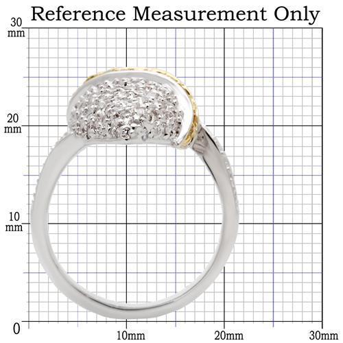 MA0W099 - Gold+Rhodium Brass Ring with AAA Grade CZ in Topaz