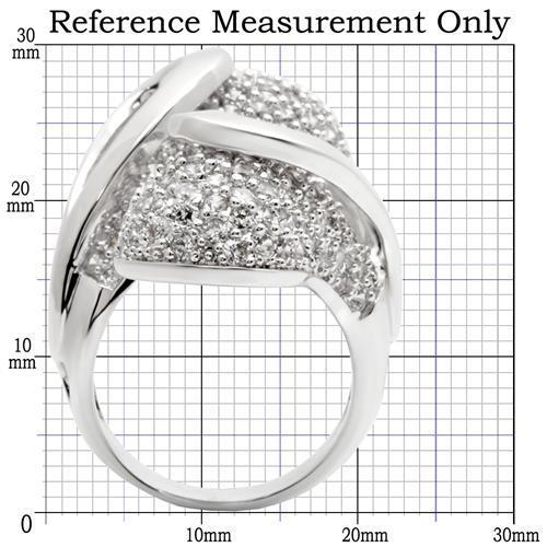 MA0W118 - Rhodium Brass Ring with AAA Grade CZ in Clear