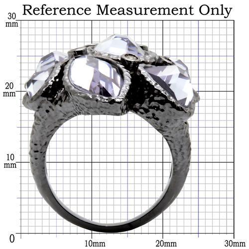 MA0W120 - Ruthenium Brass Ring with AAA Grade CZ in Light Amethyst