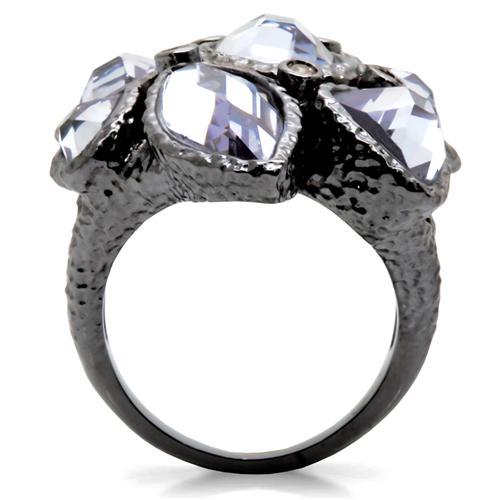 MA0W120 - Ruthenium Brass Ring with AAA Grade CZ in Light Amethyst