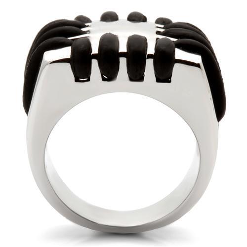 MA0W123 - Rhodium Brass Ring with No Stone