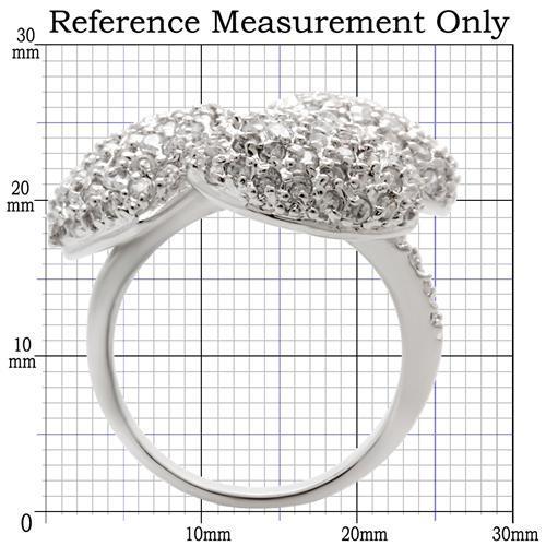 MA0W145 - Rhodium Brass Ring with AAA Grade CZ in Clear