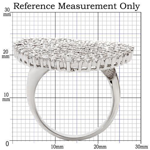 MA0W146 - Rhodium Brass Ring with AAA Grade CZ in Clear