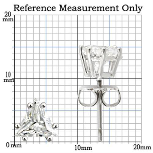 MA0W156 - Rhodium 925 Sterling Silver Earrings with AAA Grade CZ in Clear