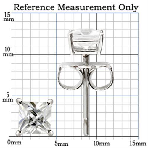 MA0W158 - Rhodium 925 Sterling Silver Earrings with AAA Grade CZ in Clear