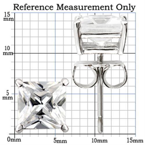 MA0W160 - Rhodium 925 Sterling Silver Earrings with AAA Grade CZ in Clear