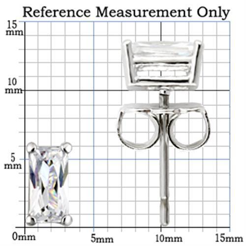 MA0W161 - Rhodium 925 Sterling Silver Earrings with AAA Grade CZ in Clear