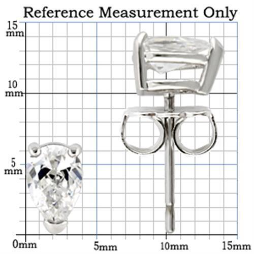 MA0W163 - Rhodium 925 Sterling Silver Earrings with AAA Grade CZ in Clear
