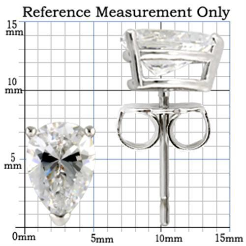 MA0W164 - Rhodium 925 Sterling Silver Earrings with AAA Grade CZ in Clear