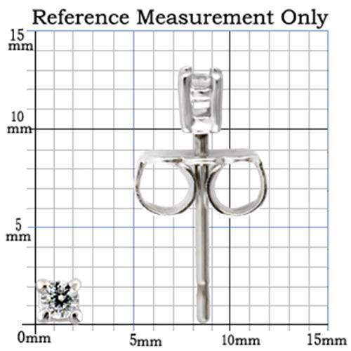 MA0W168 - Rhodium 925 Sterling Silver Earrings with AAA Grade CZ in Clear