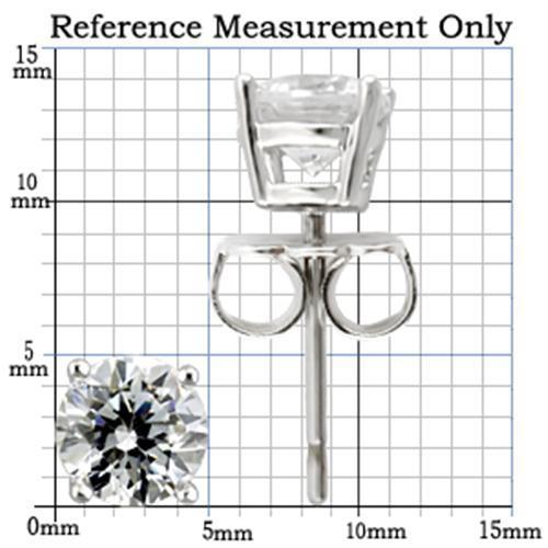 MA0W171 - Rhodium 925 Sterling Silver Earrings with AAA Grade CZ in Clear