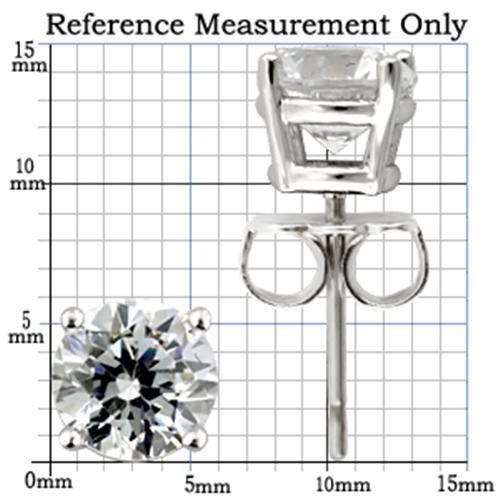 MA0W172 - Rhodium 925 Sterling Silver Earrings with AAA Grade CZ in Clear