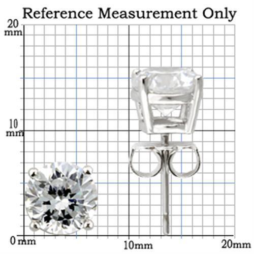 MA0W173 - Rhodium 925 Sterling Silver Earrings with AAA Grade CZ in Clear