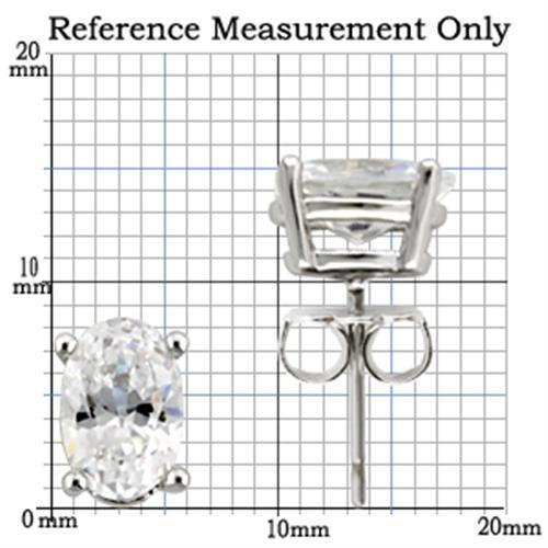 MA0W174 - Rhodium 925 Sterling Silver Earrings with AAA Grade CZ in Clear