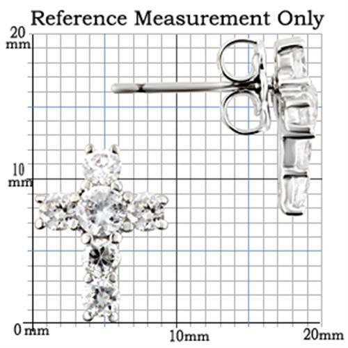 MA0W175 - Rhodium 925 Sterling Silver Earrings with AAA Grade CZ in Clear