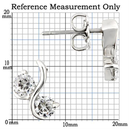 MA0W176 - Rhodium 925 Sterling Silver Earrings with AAA Grade CZ in Clear