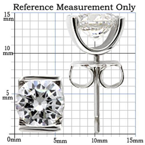 MA0W178 - Rhodium 925 Sterling Silver Earrings with AAA Grade CZ in Clear