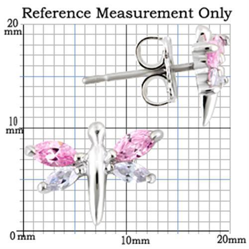 MA0W179 - Rhodium 925 Sterling Silver Earrings with AAA Grade CZ in Multi Color