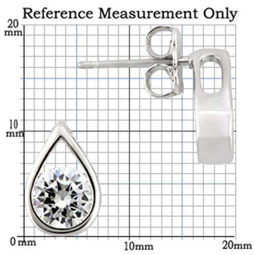 MA0W180 - Rhodium 925 Sterling Silver Earrings with AAA Grade CZ in Clear
