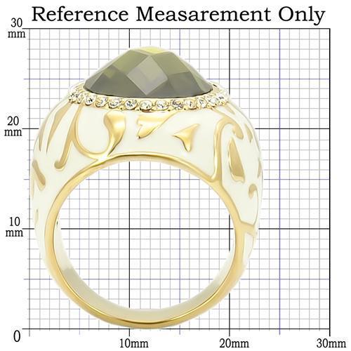 MA0W200 Gold Brass Ring with AAA Grade CZ in Olivine color