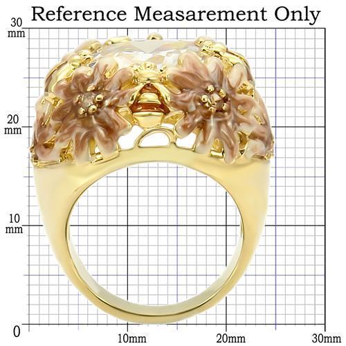 MA0W203 - Matte Gold & Gold Brass Ring with AAA Grade CZ in Clear