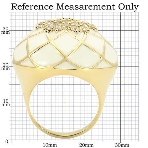 MA0W206 - Gold Brass Ring with AAA Grade CZ in Clear