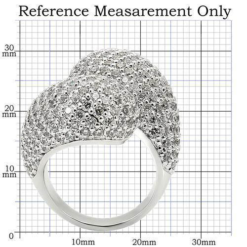 MA0W216 - Rhodium Brass Ring with AAA Grade CZ in Clear