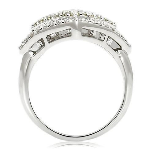 MA0W220 Rhodium Brass Ring with AAA Grade CZ in Topaz
