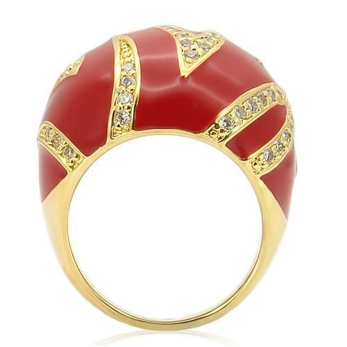 MA0W229 - Gold Brass Ring with AAA Grade CZ in Clear