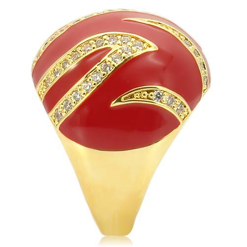 MA0W229 - Gold Brass Ring with AAA Grade CZ in Clear