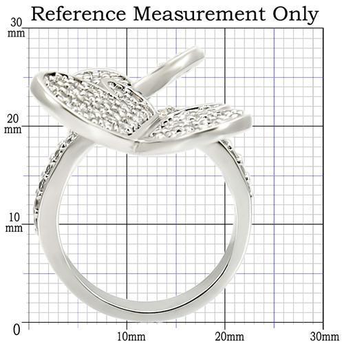 MA0W237 - Rhodium Brass Ring with AAA Grade CZ in Clear