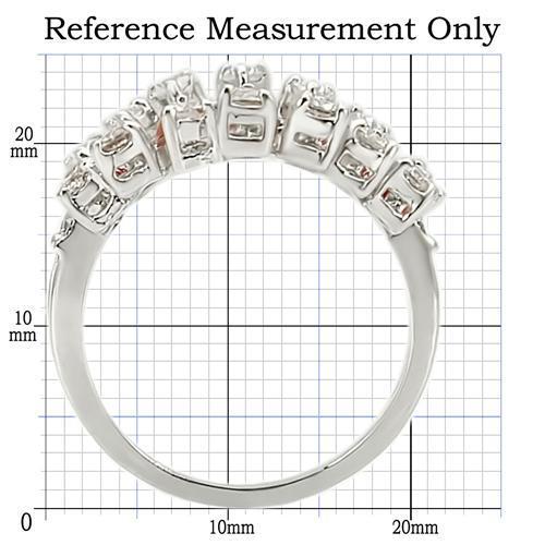 MA0W241 - Rhodium Brass Ring with AAA Grade CZ in Clear