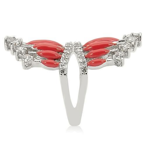 MA0W241 - Rhodium Brass Ring with AAA Grade CZ in Clear