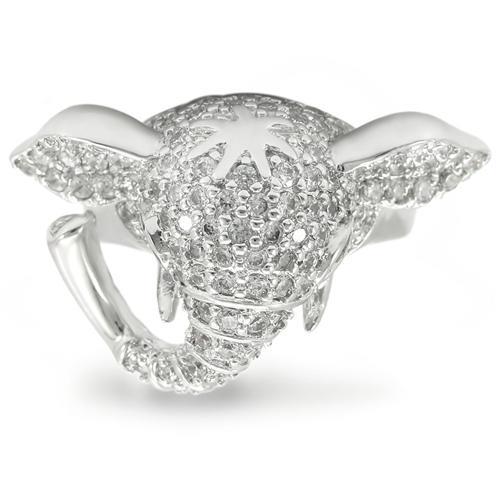 0W280 - Rhodium Brass Ring with Top Grade Crystal in Jet