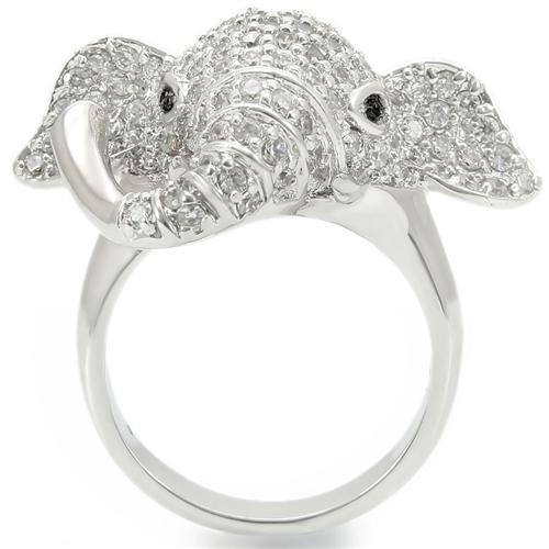 0W280 - Rhodium Brass Ring with Top Grade Crystal in Jet