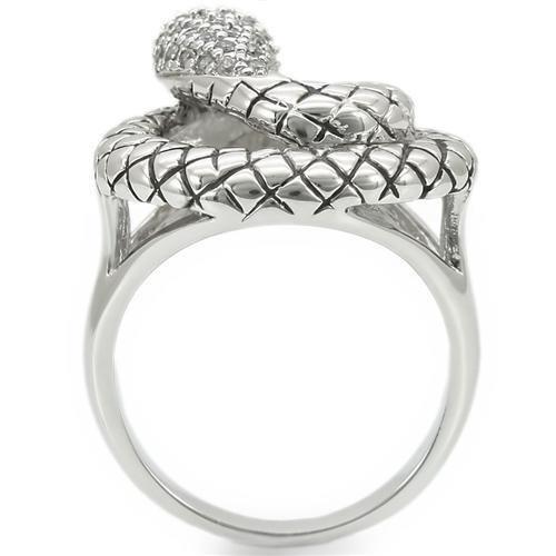 MA0W281 - Rhodium Brass Ring with AAA Grade CZ in Jet