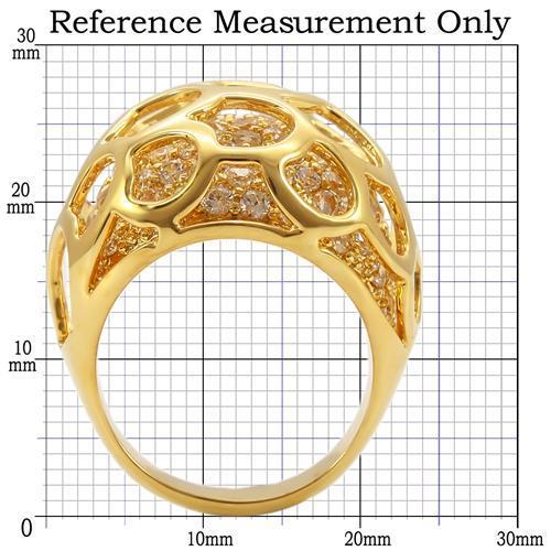 MA0W318 - Gold Brass Ring with AAA Grade CZ in Clear