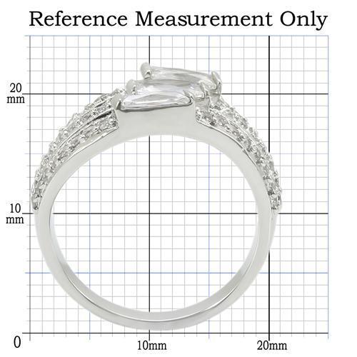 MA0W331 - Rhodium Brass Ring with AAA Grade CZ in Clear