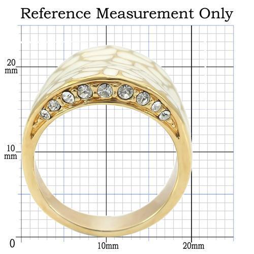 MA0W379 - Gold Brass Ring with Top Grade Crystal in Clear
