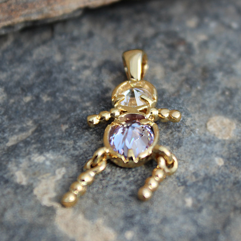 MALOA1381 - Gold Plating Brass Pendant with AAA CZ in Light Amethyst